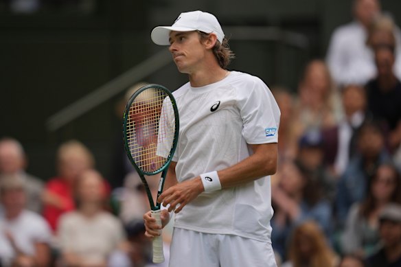 Alex de Minaur’s Wimbledon is over for another year after a gutsy display against Novak Djokovic.