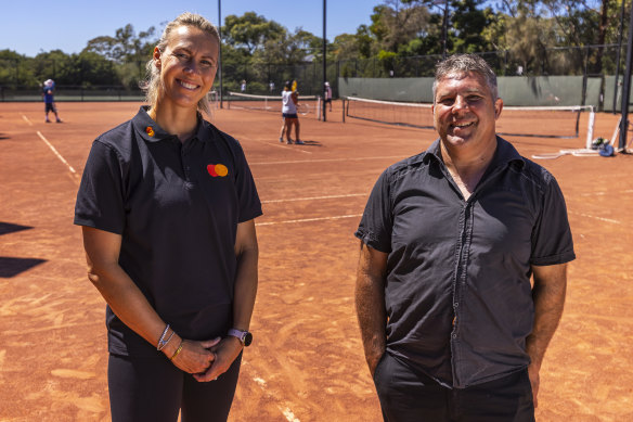 Former Australian player Alicia Molik in Beaumaris with Stuart Griffiths.