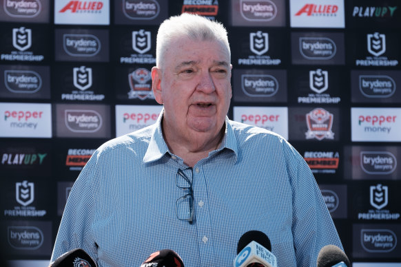 Shane Richardson speaks after opening the Tigers’ new Campbelltown office earlier this month.