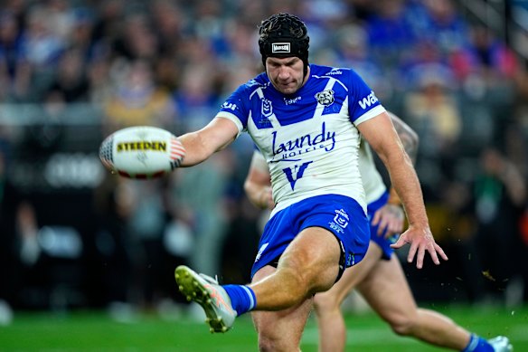 Matt Burton launches another towering kick.