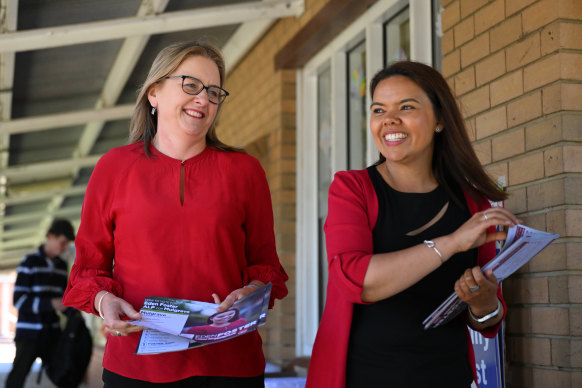 Premier Jacinta Allan with Labor candidate for Mulgrave, Eden Foster.