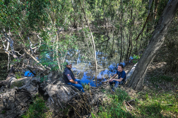 Gardiner and Dr Joe Greet at Bolin Bolin Billabong.