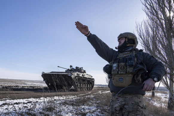 Ukrainian forces on the front line in the Donetsk region this week.