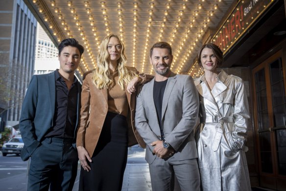The cast of <i>2:22  A Ghost Story</i> (from left) Remy Hii, Gemma Ward, Dan MacPherson and Ruby Rose.