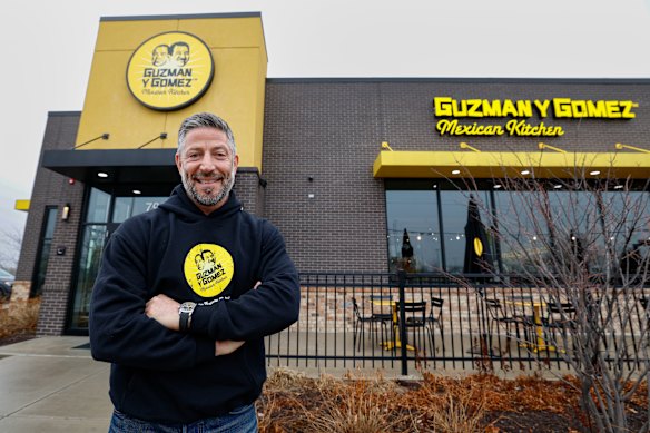 Steven Marks, pictured outside one of Guzman y Gomez’s US outlets, has pulled the plug on the expansion.