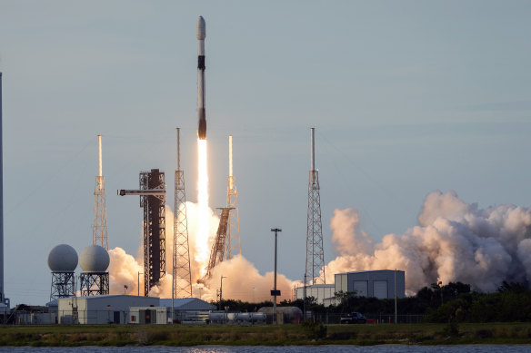 A SpaceX Falcon 9 rocket lifts off in September. 