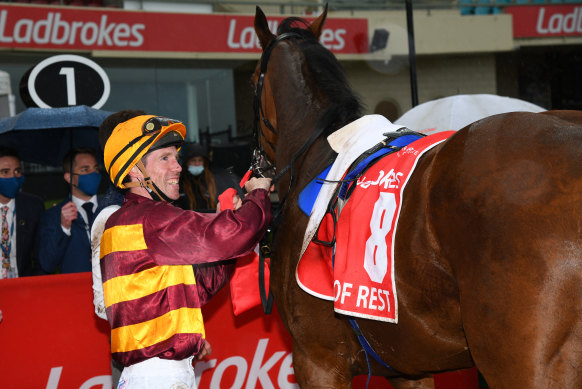 Punters were unable to hear the arguments of State of Rest jockey John Allen and his rival Craig Williams.