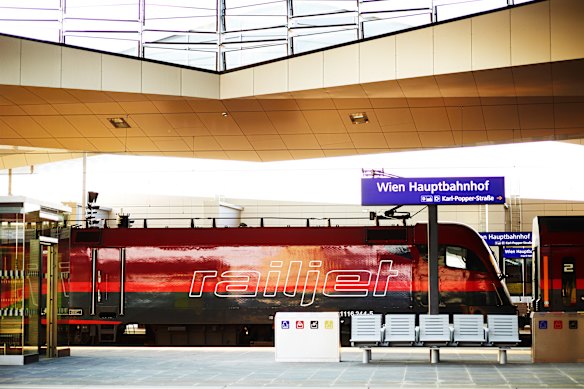 At the station in Vienna.