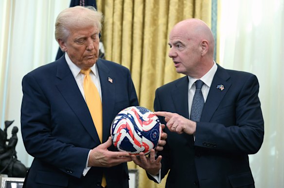 FIFA president Gianni Infantino with US President Donald Trump at the White House last year.