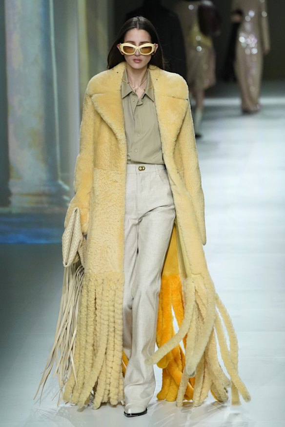 Bottega Veneta's take on fringing was incredibly plush.