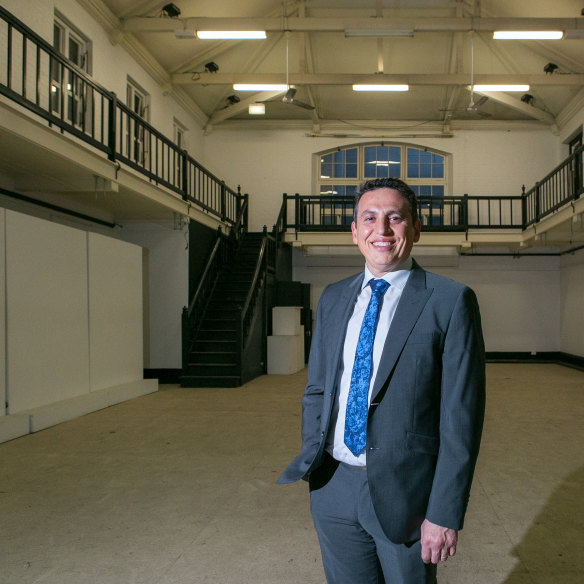 Councillor Peter Matic in the "once great and graceful" building.