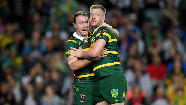 Tipping to bounce back: Cameron Munster, right, with James Maloney.