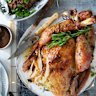 Dry-brined turkey with orange and fennel with herb and lemon stuffing and Vegemite gravy.