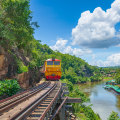 Views over Kwai Noi River on one of Kanchanaburi’s steam trains.