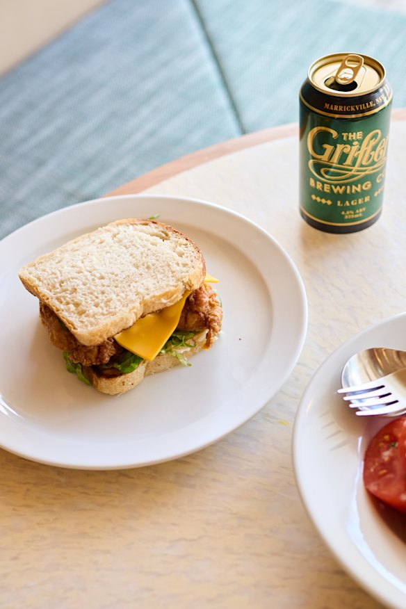 Fried chicken sandwich. 