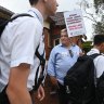 Second-generation graduate of Newington College Tony Retsos participated in the protest.