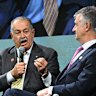 Brisbane 2032 Organising Committee President Andrew Liveris (left) and Queensland Sport Minister Tim Mander at Tuesday’s business lunch.