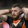 Wests Tigers’ Jackson Hastings comes to terms with the after-the-siren loss to the Cowwboys.
