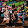 Artists Nimkish, Amos Roach and Sky Thomas with YARRAMBOI co-lead Sherene Stewart at rear.