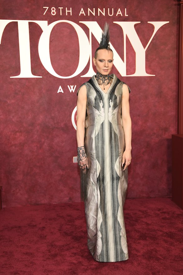 Jordan Roth at the 78th Tony Awards in New York wearing Alexander McQueen.
