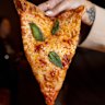 Margherita pizza slice at Sunnyside Sliced in Docklands.