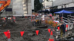 One of two excavation sites on Brisbane’s Albert Street where artifacts from Brisbane earliest days have been found.
