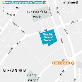 The 4-hectare precinct sits within Alexandria's industrial precinct.