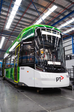 The model of Melbourne’s next-generation trams. 