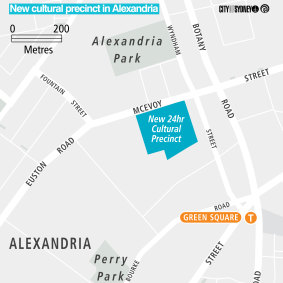 The 4-hectare precinct sits within Alexandria's industrial precinct.
