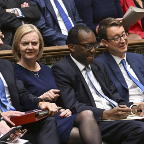 Britain’s Prime Minister Liz Truss in the House of Commons in London, last Friday.