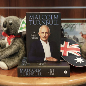 Malcolm Turnbull's A Bigger Picture on sale at the Parliament House gift shop in Canberra.