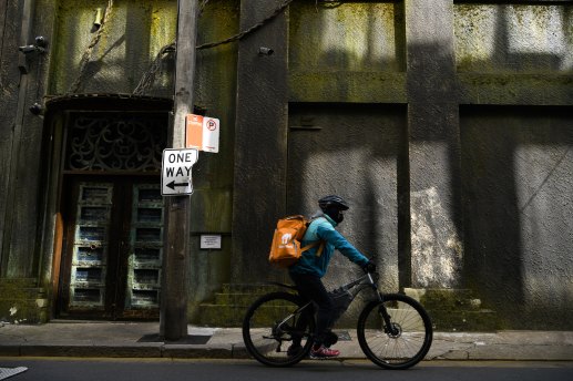 A lonely road ahead for this delivery driver in Chippendale.