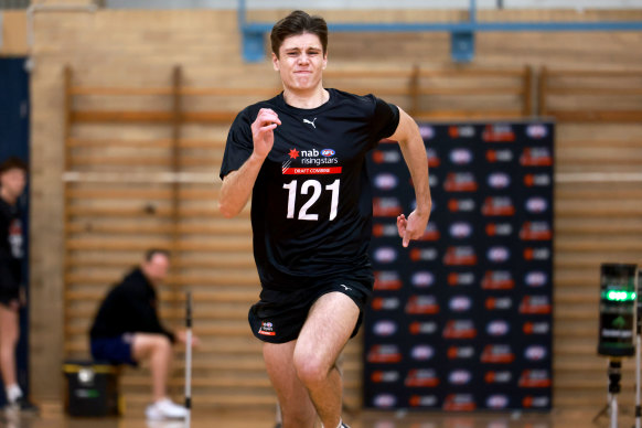 Oscar Steene at the draft combine in Adelaide last year.