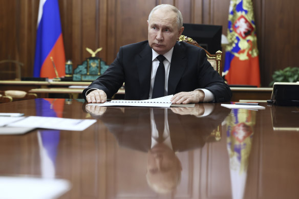 Russian President Vladimir Putin at a meeting at the Kremlin on Tuesday.