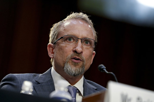 Peiter Zatko, former head of security with Twitter, speaks during a Senate Judiciary Committee hearing in Washington, D.C. 