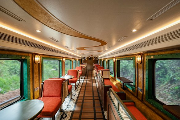 O Cau Giay carriage, designed as a cosy mobile cafe.