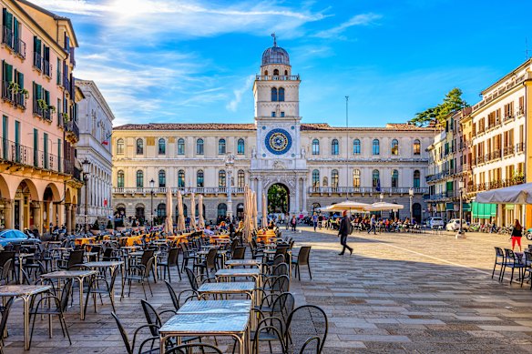 The Piazza dei Signori in Padua,  Veneto. 