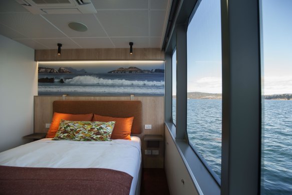 Inside a cabin on Odalisque III.