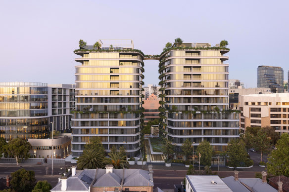 What The Raleigh, Goldfield’s BTR project on the corner of Punt Road and Raleigh Street, is expected to look like.