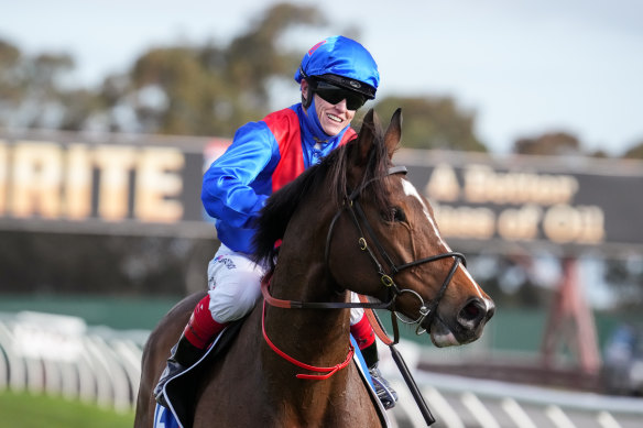 Craig Williams was all smiles aboard Zaaki in the mounting yard after the Underwood Stakes.