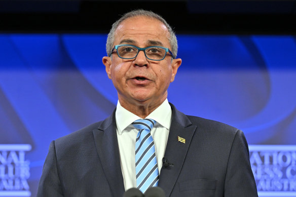 Israel’s ambassador to Australia, Amir Maimon, speaking at the National Press Club today.