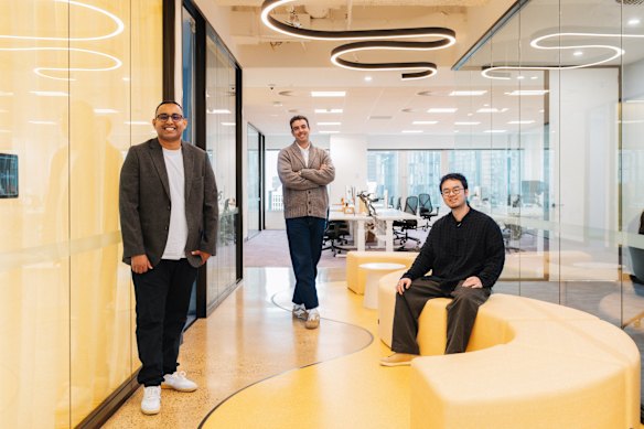 Heidi co-founders Waleed Mussa, Thomas Kelly and Yu Liu.