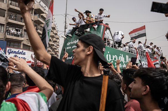 Iraq’s players were given a heroes’ reception when they arrived home in Baghdad on Saturday.