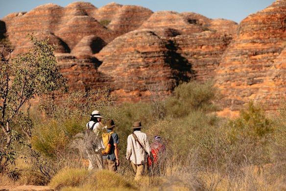Hiking through Purnululu National Park.