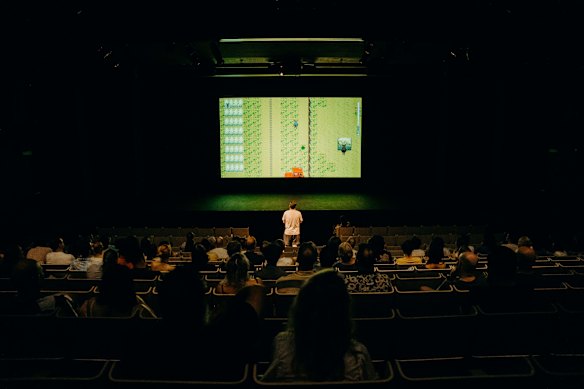 Patrons engrossed in the ass’s journey at the Sydney Festival show asses.masses.