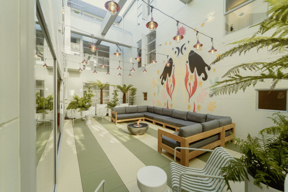 Communal space at Drifter, Christchurch.