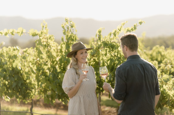 Sipping among the vines.