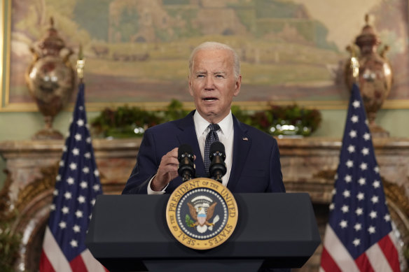 President Joe Biden speaks during a news conference after his meeting with China’s President Xi Jinping.