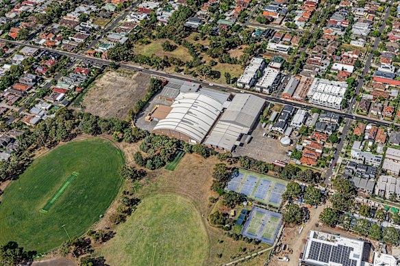 The old NCI factory, from 217-239 Separation Street, Nothcote is between two parks.