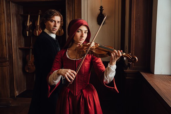 Michele Riondino as Vivaldi and Tecla Insolia as Cecilia in Primavera. 